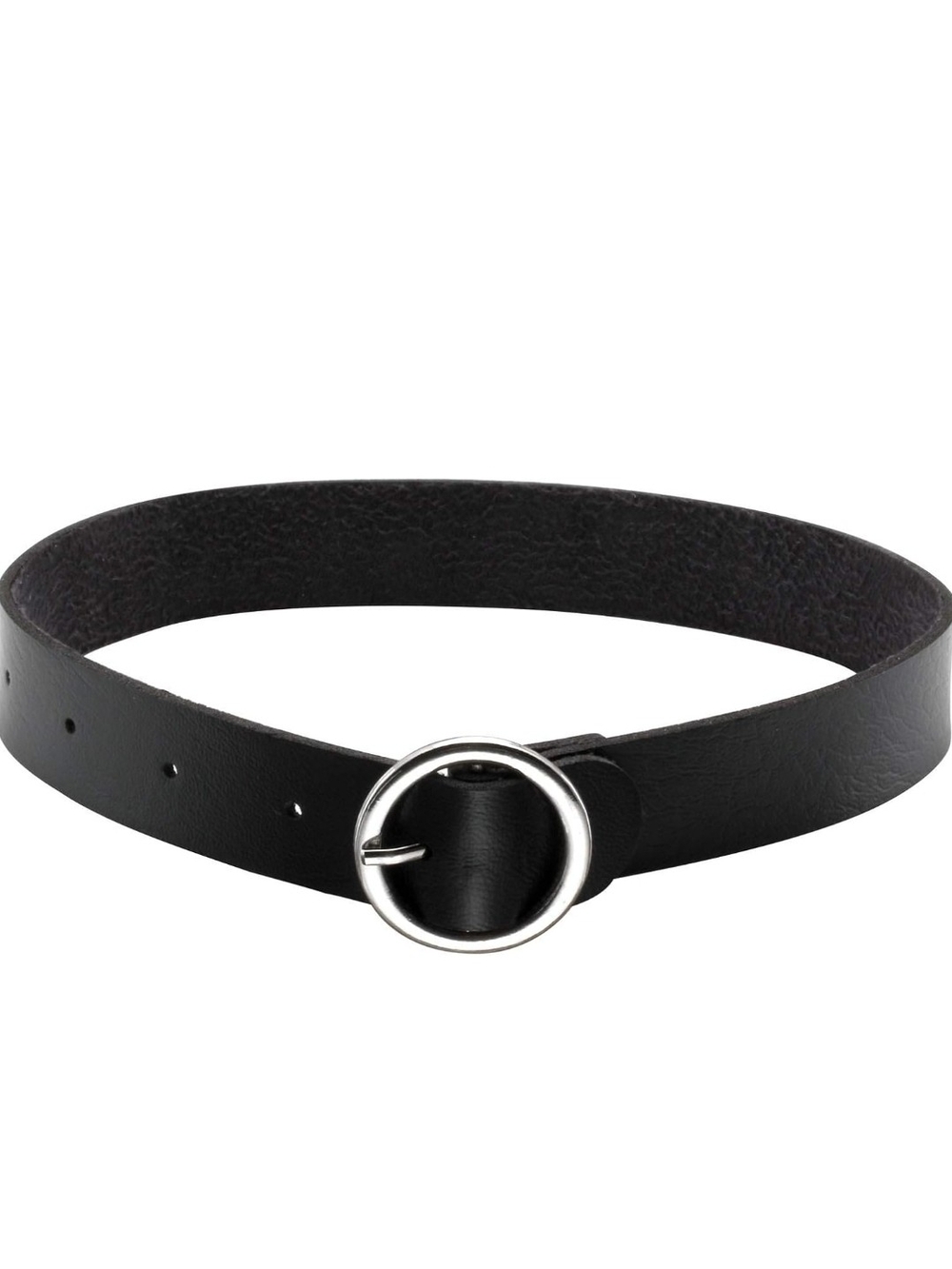 Black Choker Goth Punk Alternative Faux Leather Collar Buckle